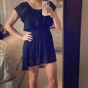 Hi-low black lace dress!